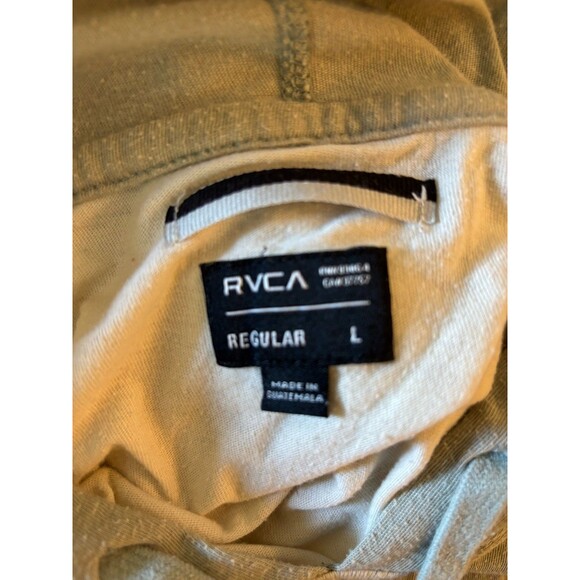 RVCA Men’s Pullover Hoodie White Green Long Sleeve Shirt Large Y2K Skater Surfer - Picture 3 of 4